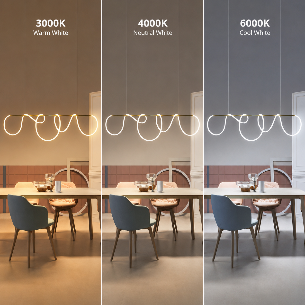 Żyrandol LED DIVINO z elastyczną rurką silikonową - 62W, regulowane światło, złote nowoczesne żyrandole Domyślny tytuł Alessandro Design