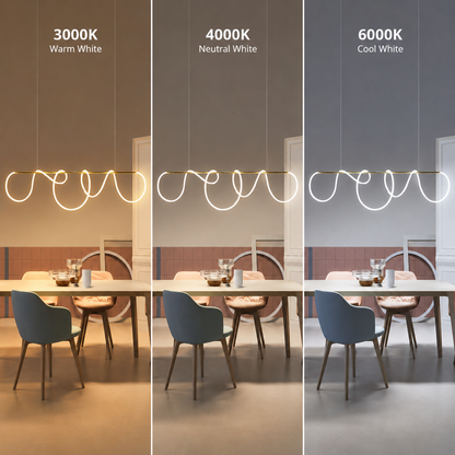 Żyrandol LED DIVINO z elastyczną rurką silikonową - 62W, regulowane światło, złote nowoczesne żyrandole Domyślny tytuł Alessandro Design
