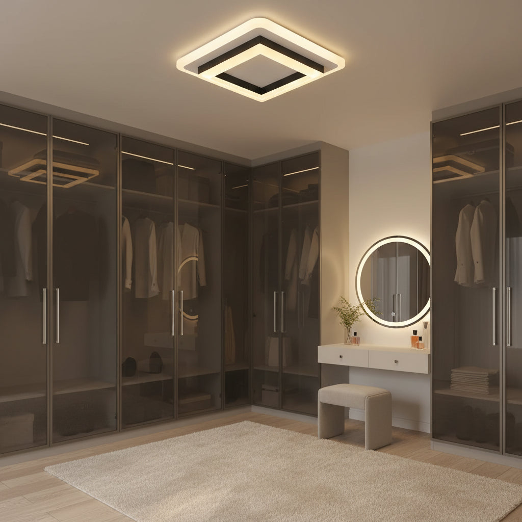 Żyrandol LED MODERN 25W, Wymiary 19,5x19,5 cm, Kwadrat, Światło Zimne/Ciepłe/Neutralne, Czarne Żyrandole LED Domyślny tytuł Alessandro Design