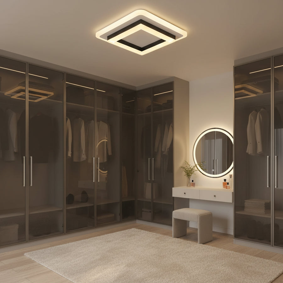 Żyrandol LED MODERN 25W, Wymiary 19,5x19,5 cm, Kwadrat, Światło Zimne/Ciepłe/Neutralne, Czarne Żyrandole LED Domyślny tytuł Alessandro Design