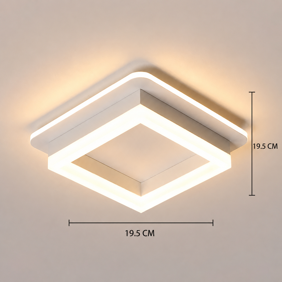 Żyrandol LED MODERN 26W, rozmiar 19,5x19,5, kwadrat, światło zimne/ciepłe/neutralne, biały