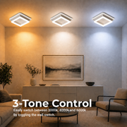 Żyrandol LED MODERN 26W, rozmiar 19,5x19,5, kwadrat, światło zimne/ciepłe/neutralne, biały