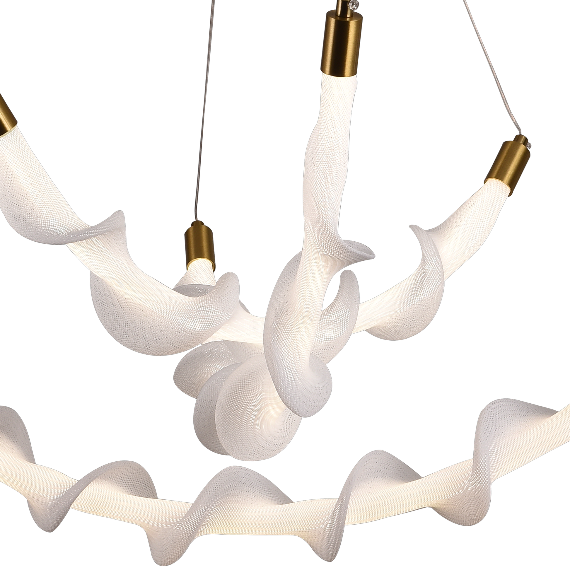 Podwieszany akrylowy żyrandol LED UNDA Crown, 28W, ciepłe/neutralne/zimne światło 3000/4000/6000K, biały, regulowana wysokość, nowoczesne żyrandole metalowe i akrylowe Domyślny tytuł Alessandro Design