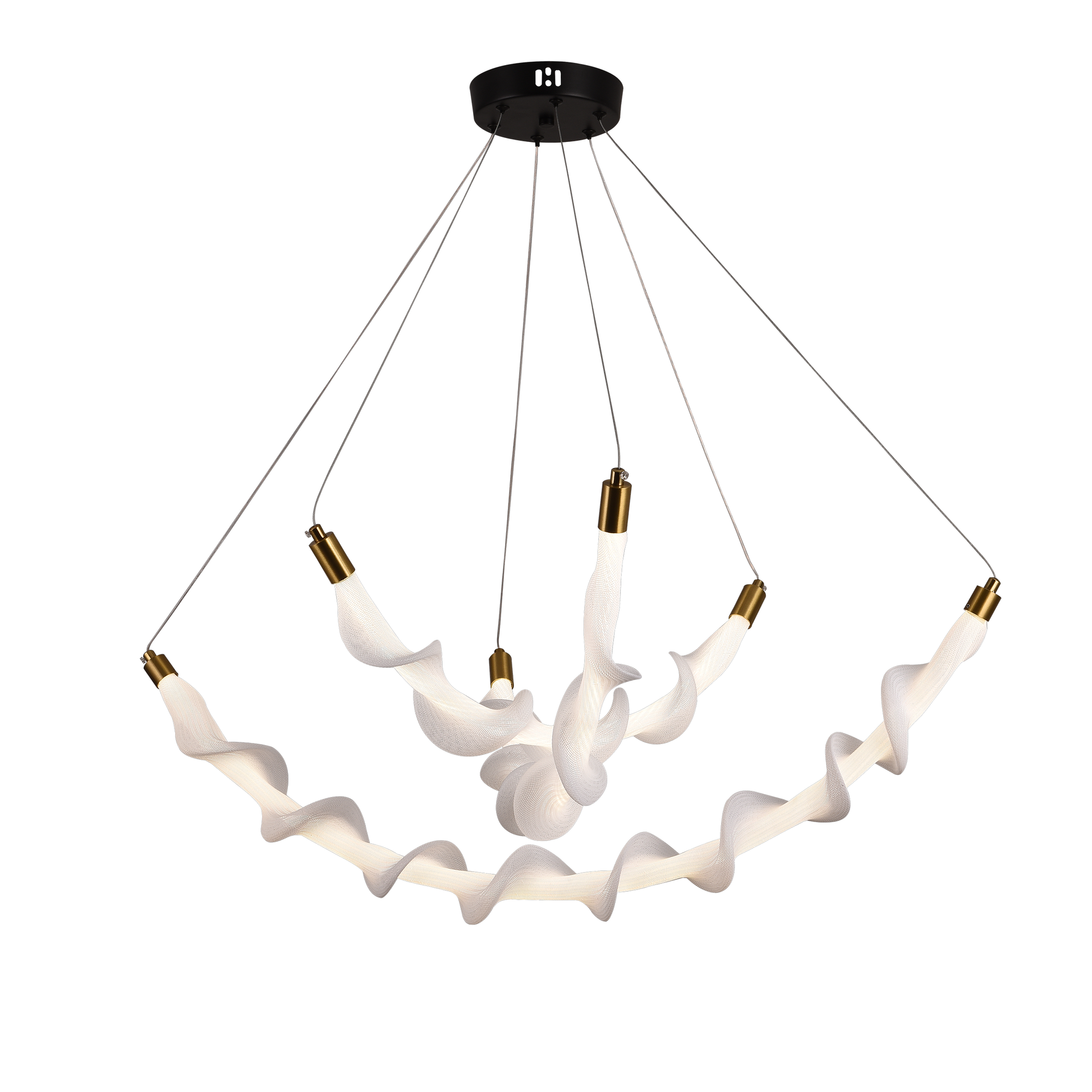 Podwieszany akrylowy żyrandol LED UNDA Crown, 28W, ciepłe/neutralne/zimne światło 3000/4000/6000K, biały, regulowana wysokość, nowoczesne żyrandole metalowe i akrylowe Domyślny tytuł Alessandro Design
