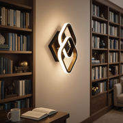 Żyrandol LED VERTEX Matrix nakładające się diamenty, metalowe ramki, 24W, 2 diamenty, światło zimne/ciepłe/neutralne 3000K/4000K/6000K, czarny, metalowy i silikonowy żyrandol LED domyślny tytuł Alessandro Design