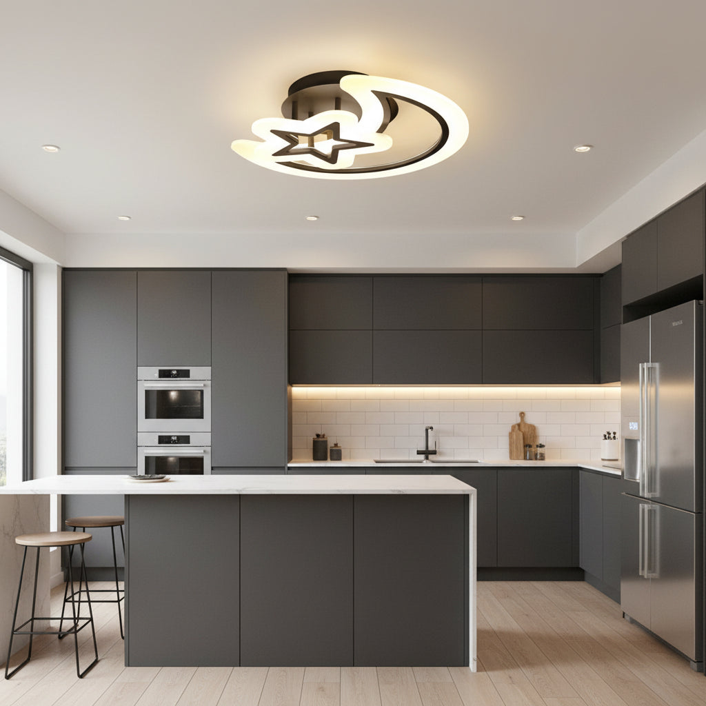 Żyrandol LED z pilotem MOON AND STAR 59W, 2 elementy, światło zimne/ciepłe/neutralne, możliwość przyciemniania, czarne Żyrandole LED z pilotem Domyślny tytuł Alessandro Design