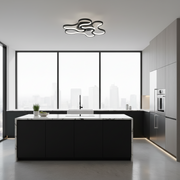 Lustra LED cu telecomanda ORMS Eleganza, 3000K/4000K/6000K, 126W, Metal și Plastic, Negru