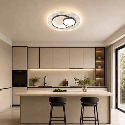 Żyrandol LED z pilotem SERPENTA 51W, Okrągły, Światło Zimne/Ciepłe/Neutralne, Możliwość ściemniania, Czarny