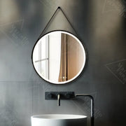 Okrągłe lustro LED, 50 cm, Celeste Majeste Noir Eleve MotionGlow Marcello, system usuwania zamglenia, zegar i termometr, przyciemniane lustra Marcello Domyślny tytuł Alessandro Design