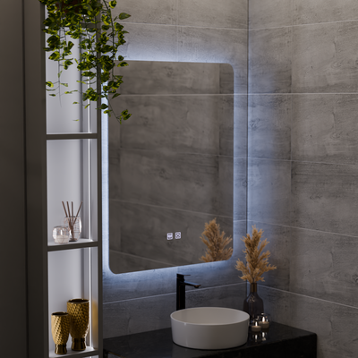 Lustro prostokątne LED ARTEA Touch, 60X80cm, system odmgławiania, możliwość przyciemniania, zimne światło 6000K