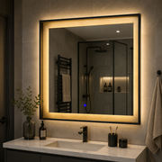 Lustro Giga LED, 80x60cm, srebrne, dotykowe, światło 6000K