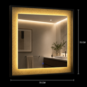 Lustro Giga LED, 80x60cm, srebrne, dotykowe, światło 6000K