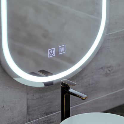 Owalne lustro LED 50X80cm, Velara Touch, system odmgławiania, możliwość przyciemniania, zimne światło 6000K Lustra Korman E Domyślny tytuł Alessandro Design