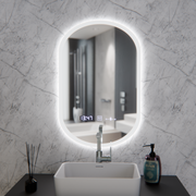 Owalne lustro LED, 50x80 cm, czujnik Lucia Marcello, system odmgławiania, zegar i termometr, lustra Dimabila Marcello Domyślny tytuł Alessandro Design