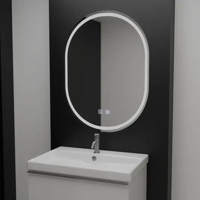 Lustro owalne LED, 60x80cm, Velara Touch, system odmgławiania, możliwość przyciemniania
