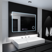 Prostokątne lustro LED 120x80 Aura Riflesso Puro MotionGlow Marcello, system odmgławiania, termometr i zegar, ściemniane lustra Marcello Domyślny tytuł Alessandro Design