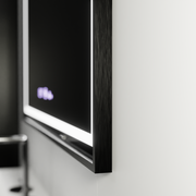 Prostokątne lustro LED, 100x80cm, Verite Majeste Noir MotionGlow Marcello, system odmgławiania, zegar i termometr, przyciemniane lustra Marcello Domyślny tytuł Alessandro Design