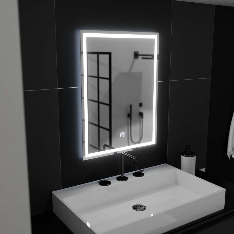 Prostokątne lustro LED, 50x70cm, FRAME Basic Touch Lustra Korman C Domyślny tytuł Alessandro Design