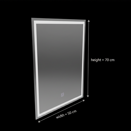 Lustro prostokątne LED 50x70cm FRAME Basic Touch