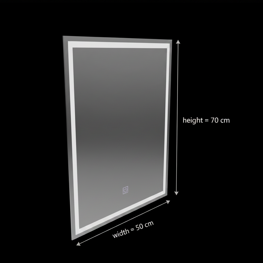 Lustro prostokątne LED 50x70cm FRAME Basic Touch