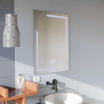 Prostokątne lustro LED, 60x80cm, ECLISSA Touch, system odmgławiania, ściemniane lustra Korman E Domyślny tytuł Alessandro Design