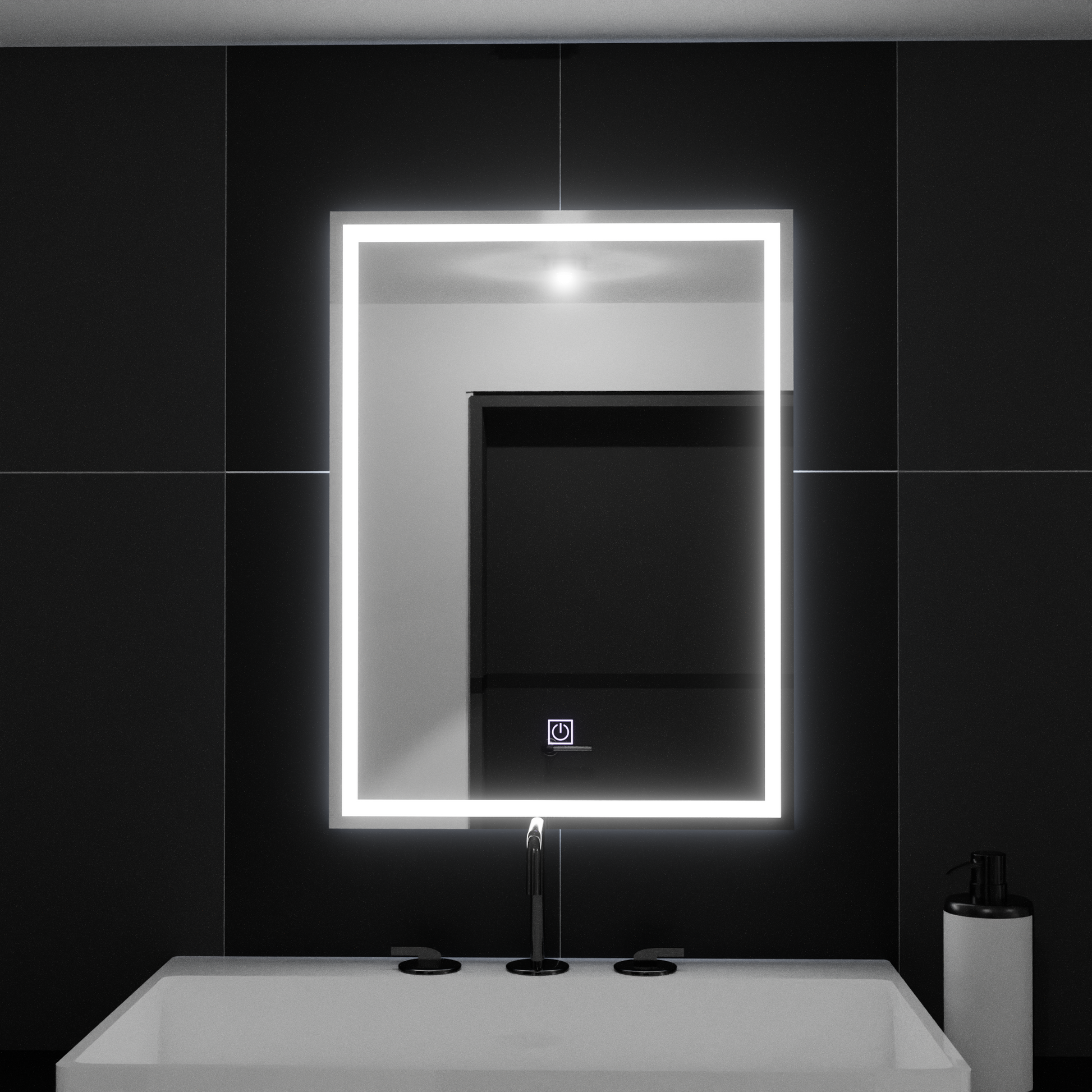 Prostokątne lustro LED, 60x80cm, FRAME Lustra Basic Touch Korman C Domyślny tytuł Alessandro Design