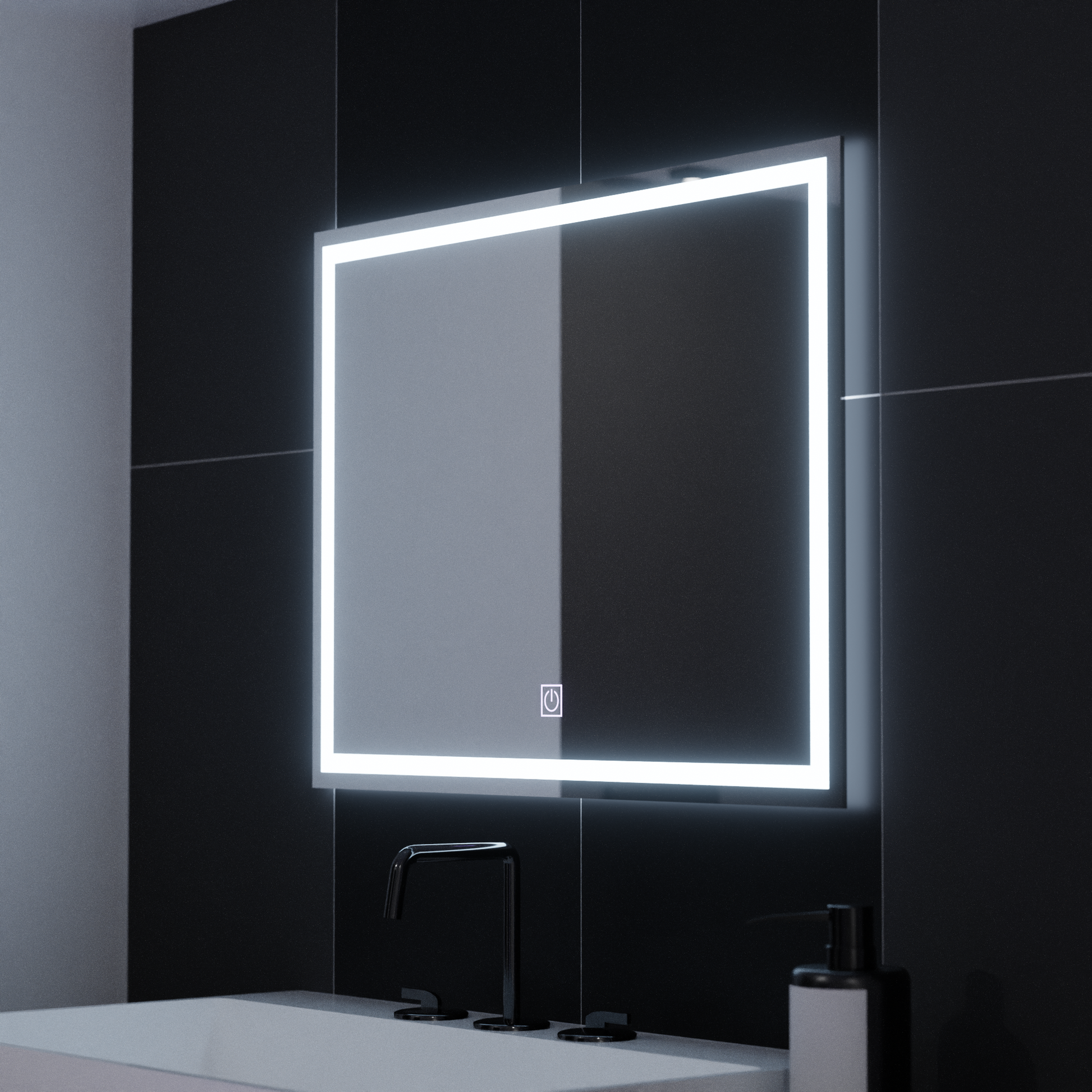 Prostokątne lustro LED, 80x60cm, FRAME Basic Touch Lustra Korman C Domyślny tytuł Alessandro Design