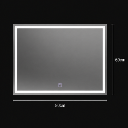 Lustro prostokątne LED 80x60cm FRAME Basic Touch