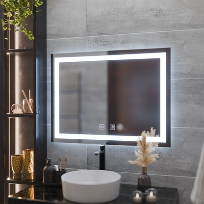 Lustro prostokątne LED, 80x60cm, RADIANTE Touch, system odmgławiania, możliwość ściemniania