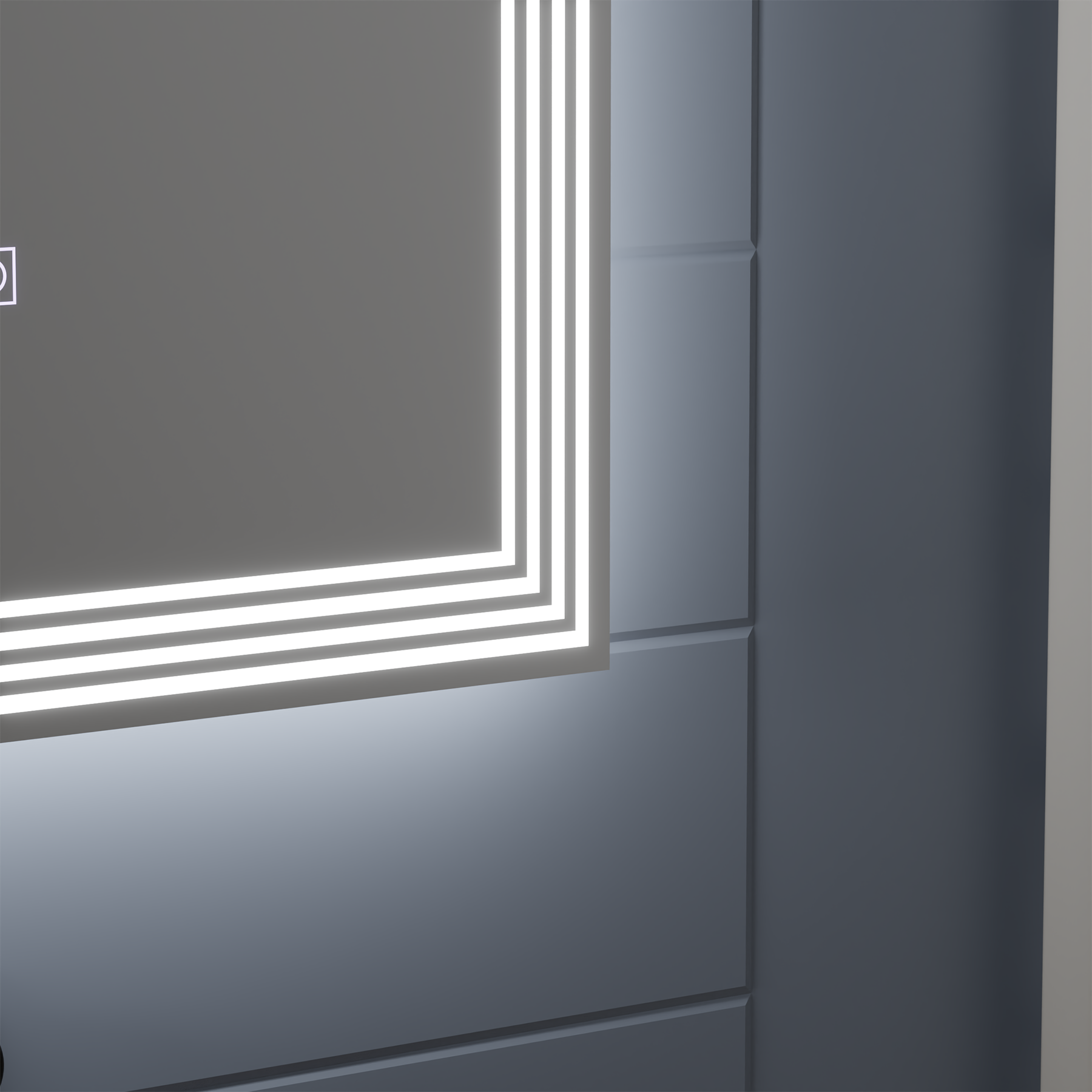Prostokątne lustro LED, odmgławiacz, 50x70cm, lusterka ADIS Basic Touch Korman E Domyślny tytuł Alessandro Design