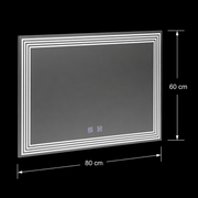 Prostokątne lustro LED, przeciwmgielne, 60x80cm, ADIS Basic Touch 