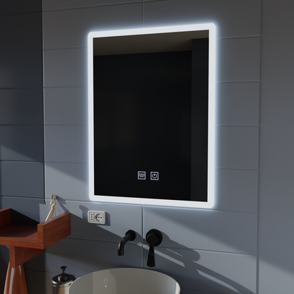 Prostokątne lustro LED, 60x80cm, dotykowy VENERA, system odmgławiania, ściemniane lustra Korman E Domyślny tytuł Alessandro Design