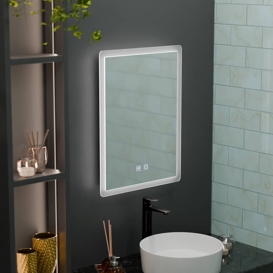 Prostokątne lustro LED, 60x80cm, dotykowy VENERA, system odmgławiania, ściemniane lustra Korman E Domyślny tytuł Alessandro Design
