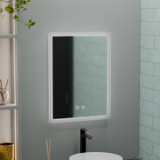 Prostokątne lustro LED, 60x80cm, dotykowy VENERA, system odmgławiania, ściemniane lustra Korman E Domyślny tytuł Alessandro Design