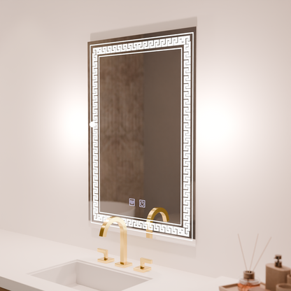 Prostokątne lustro LED, 60x80cm, Touch Vivido, system odmgławiania, ściemniane lustra Korman E Domyślny tytuł Alessandro Design
