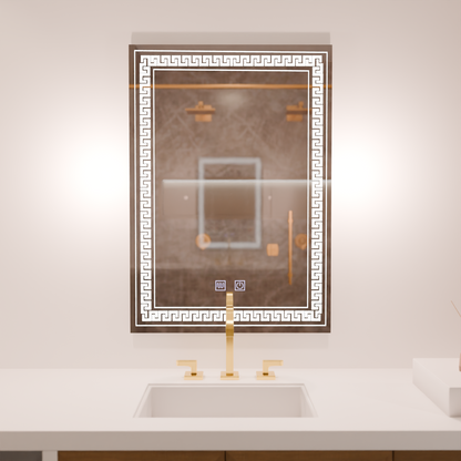 Prostokątne lustro LED, 60x80cm, Touch Vivido, system odmgławiania, ściemniane lustra Korman E Domyślny tytuł Alessandro Design