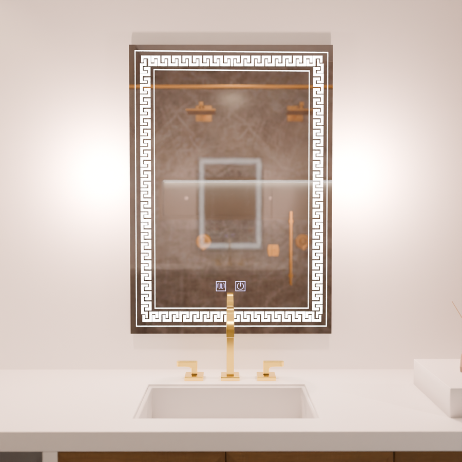 Prostokątne lustro LED, 60x80cm, Touch Vivido, system odmgławiania, ściemniane lustra Korman E Domyślny tytuł Alessandro Design
