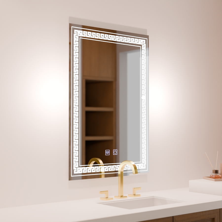 Prostokątne lustro LED, 60x80cm, Touch Vivido, system odmgławiania, ściemniane lustra Korman E Domyślny tytuł Alessandro Design