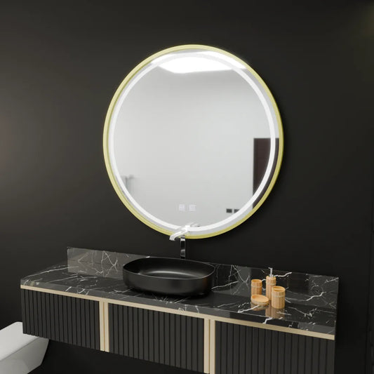 Okrągłe lustro LED, 50 cm, Glanz Touch, system odmgławiania, ściemniane lustra Korman E Domyślny tytuł Alessandro Design