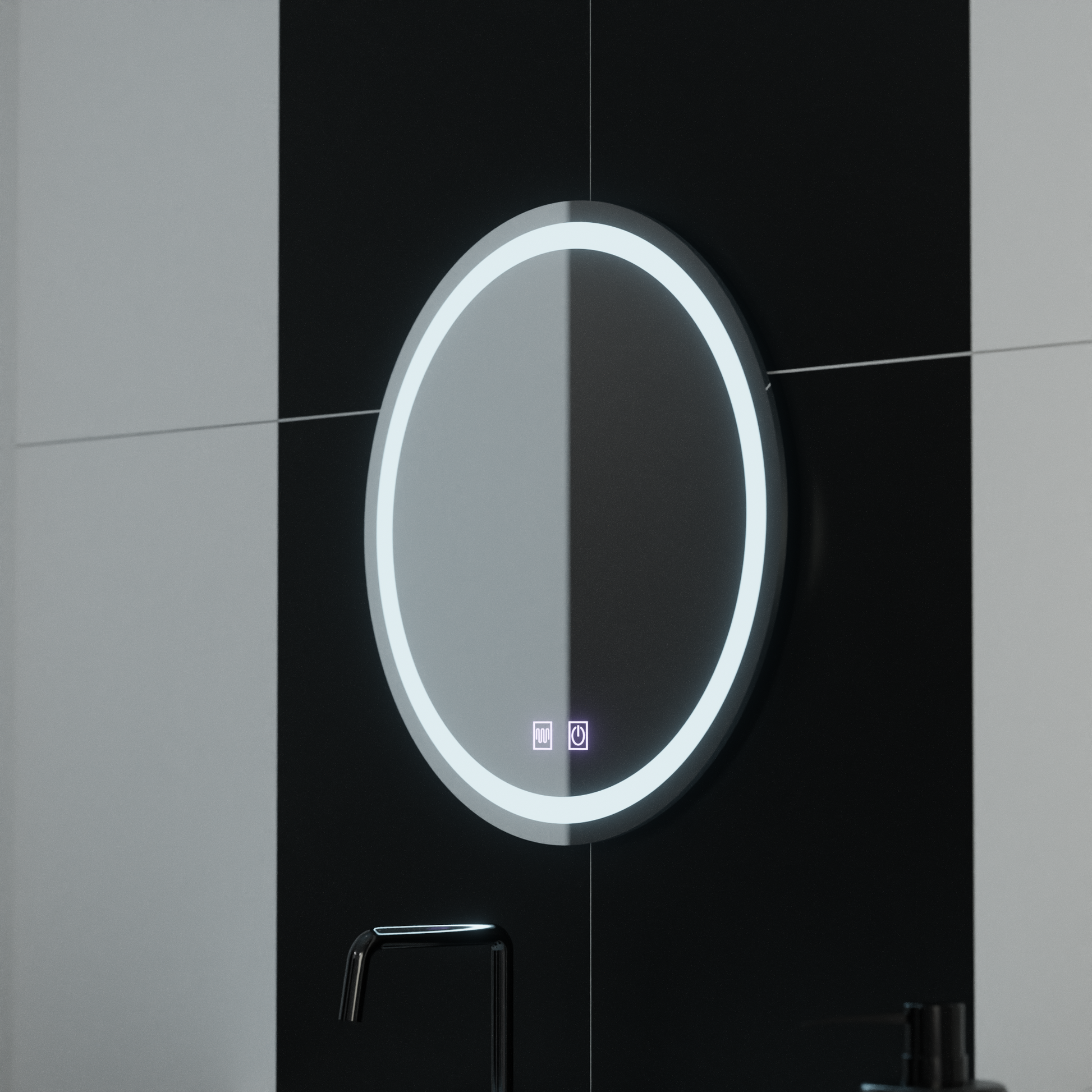 Okrągłe lustro LED 50 cm Lucea Touch Demister System Lustra Korman E Domyślny tytuł Alessandro Design