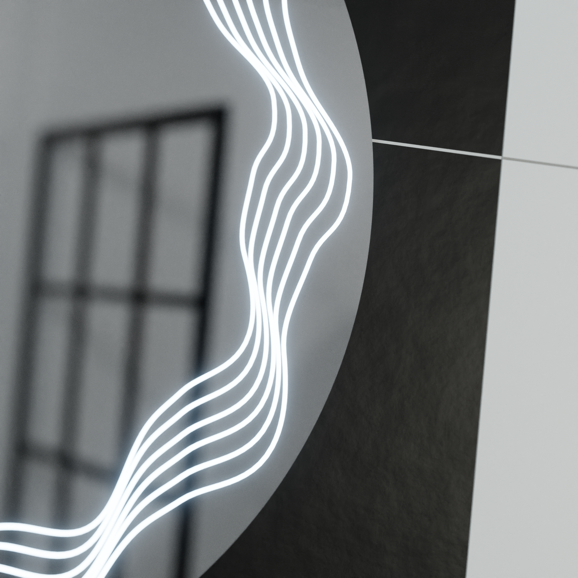 Okrągłe lustro LED 60 cm, Flusso Touch, system odmgławiania, ściemniane lustra Korman E Domyślny tytuł Alessandro Design