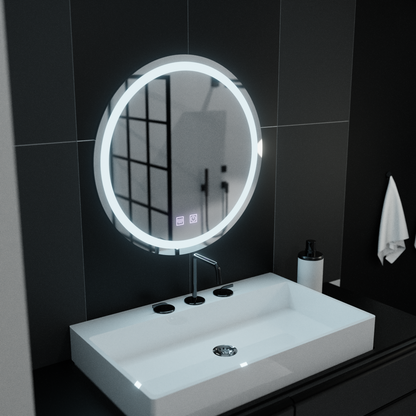 Okrągłe lustro LED, 60 cm, światło dotykowe, system odmgławiania, ściemniane lustra Korman E Domyślny tytuł Alessandro Design