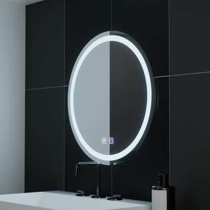 Okrągłe lustro LED, 60 cm, światło dotykowe, system odmgławiania, ściemniane lustra Korman E Domyślny tytuł Alessandro Design
