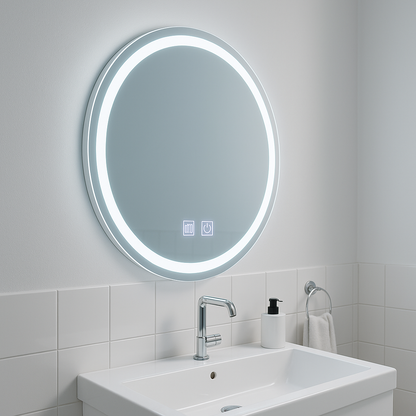 Okrągłe lustro LED, 60 cm, światło dotykowe, system odmgławiania, ściemniane lustra Korman E Domyślny tytuł Alessandro Design