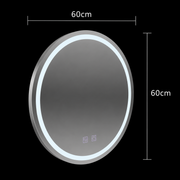 Okrągłe lustro LED, 60 cm, Lucea Touch, system odmgławiania, możliwość przyciemniania