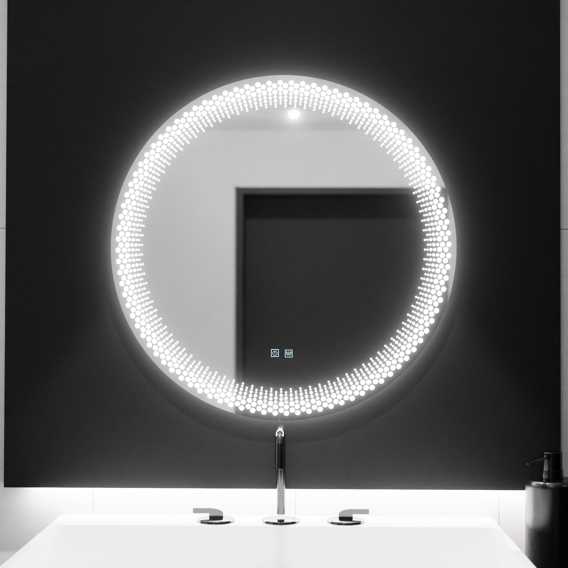 Okrągłe lustro LED 60 cm, Stellaire Touch, system odmgławiania, ściemniane lustra Korman E Domyślny tytuł Alessandro Design