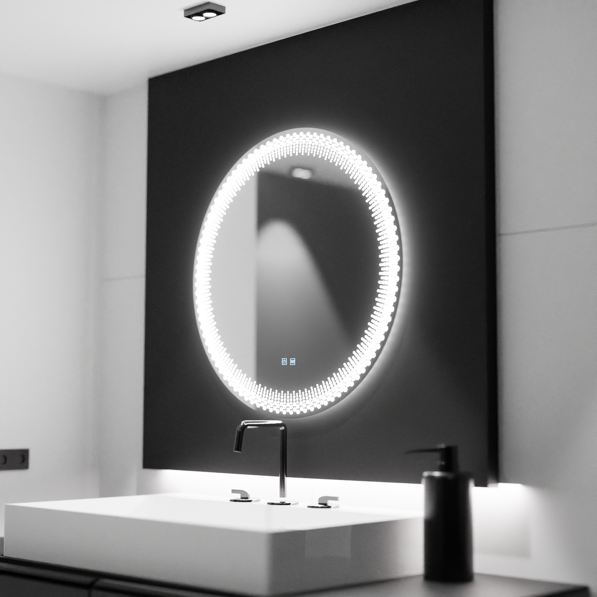 Okrągłe lustro LED 60 cm, Stellaire Touch, system odmgławiania, ściemniane lustra Korman E Domyślny tytuł Alessandro Design