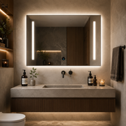 Lustro Giga LED, 80x60cm, srebrne, dotykowe, światło 6000K