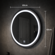 Lustro LED Touch Gallio, średnica 60cm, światło zimne 6000K, szkło