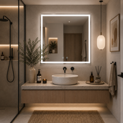 Lustro Giga LED, 80x60cm, srebrne, dotykowe, światło 6000K